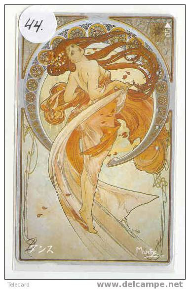 ALFONSE MUCHA PEINTURE (44) Télécarte Publicitaire Japonaise ART KUNST Painting Malerei - Schilderijen