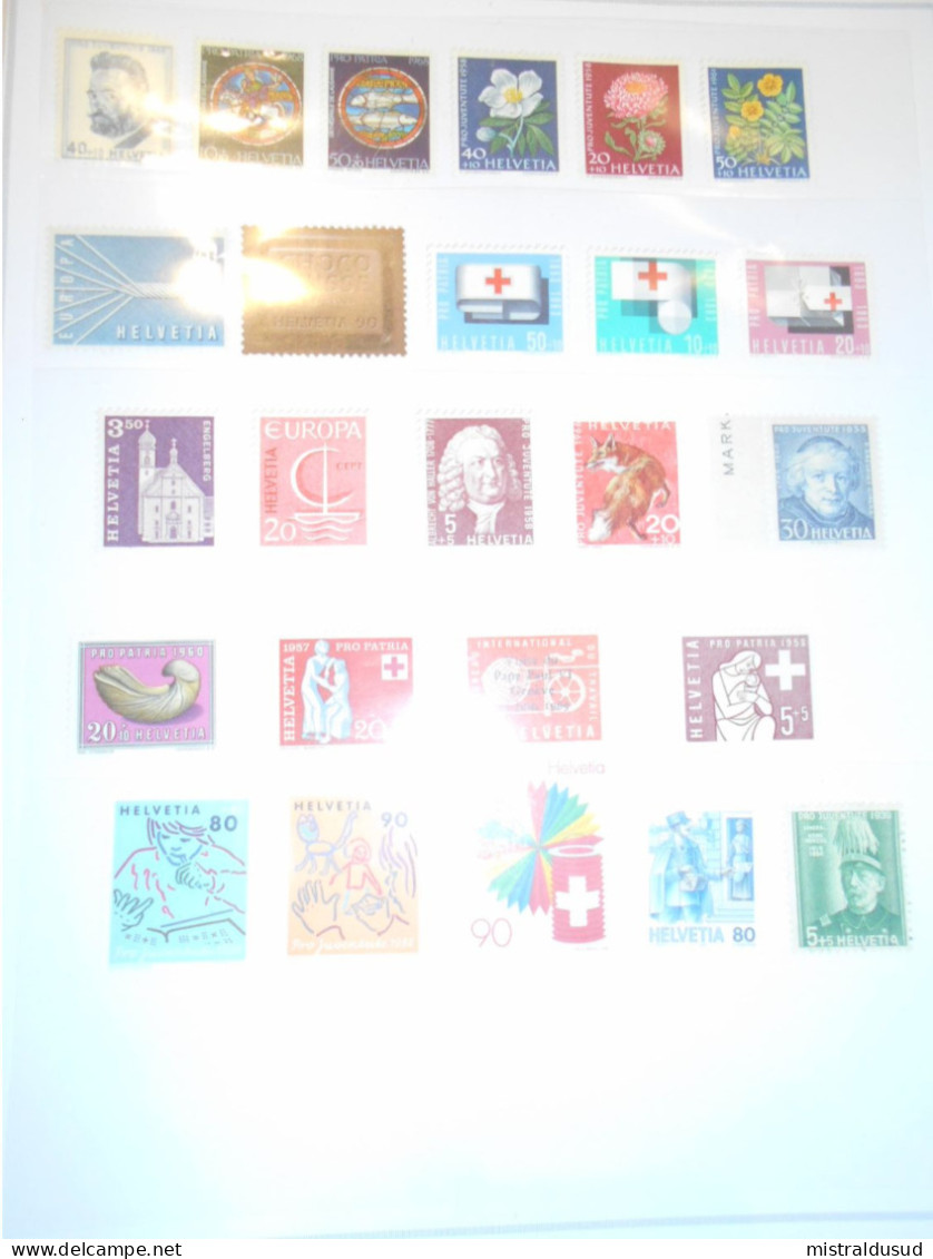 Suisse Collection , 25 Timbres Neufs Avec Charniere Et Sans Gomme - Collections