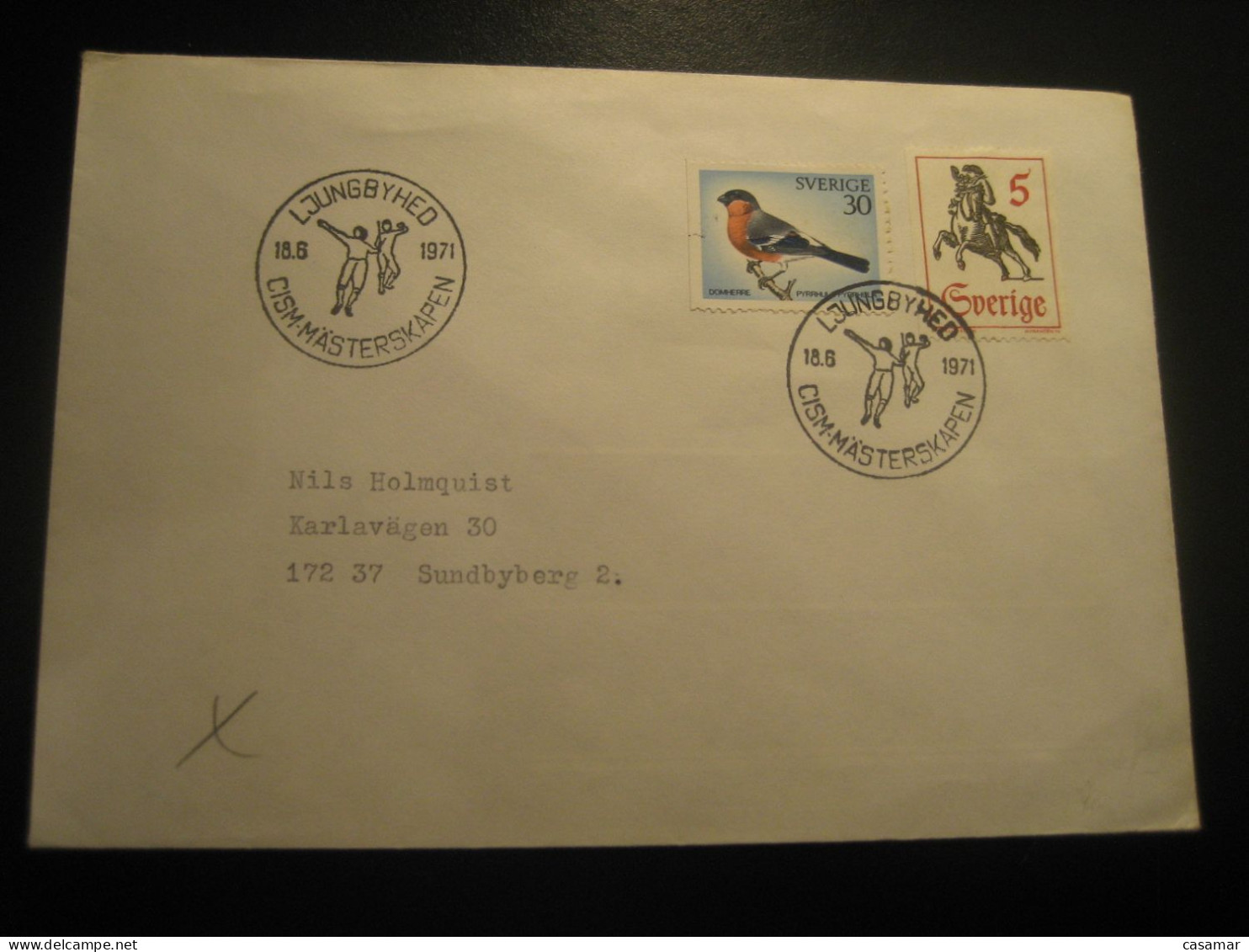 LJUNGBYHED 1971 The CISM Masters Fencing Escrime Cancel Cover SWEDEN - Fencing