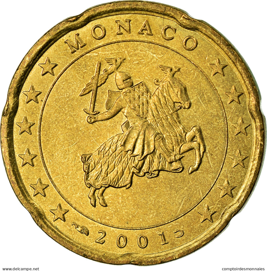 Monaco, 20 Euro Cent, 2001, SUP, Laiton, KM:171 - Mónaco