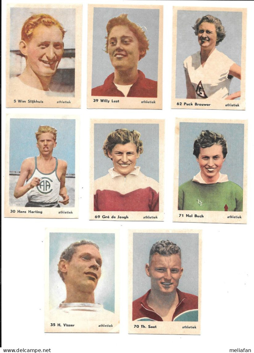 EE70 - CARTES CIGARETTES PARADE - JEUX OLYMPIQUES 1952 - DE JONGH LUST BROUWER SLIJKHUIS BUCH SAAT VISSER HARTING - Athlétisme