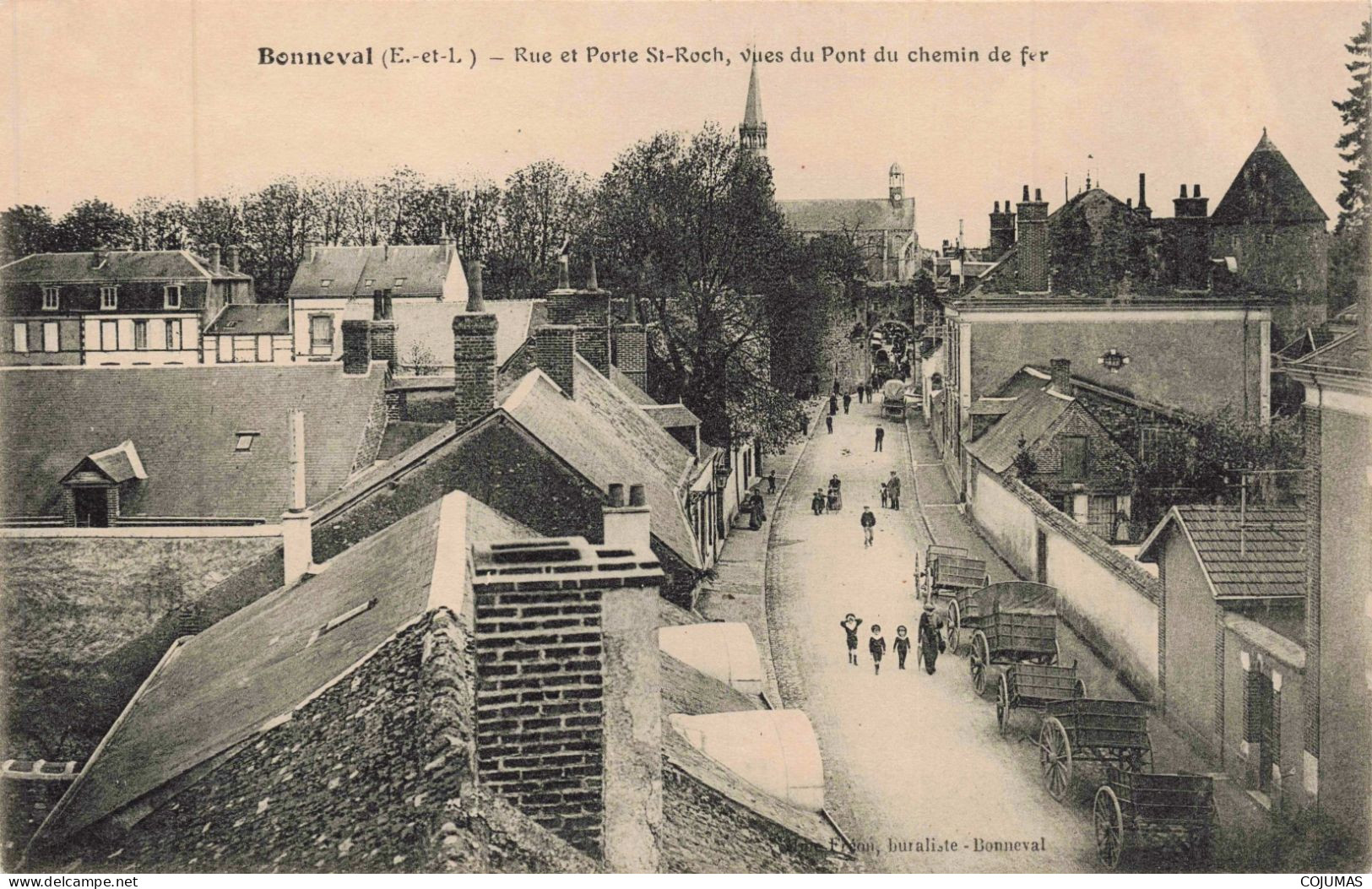 28 - BONNEVAL _S25090_ Rue Et Porte St Roch - Vues Du Pont Du Chemin De Fer - Bonneval