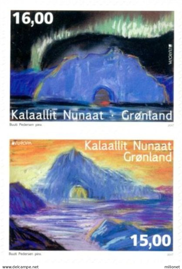 SALE!!! GROENLANDIA GREENLAND 2017 EUROPA CEPT CASTLES 2 Selfadhesive Stamps From Booklet MNH ** - 2017