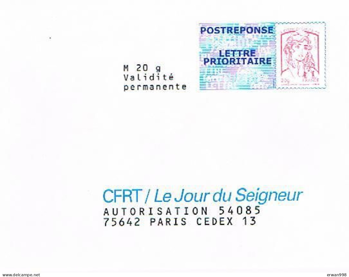 PARIS  PAP Postréponse - CIAPPA-KAVENA -CFRT Le Jour Du Seigneur - 15P317     337 - PAP: Antwort/Ciappa-Kavena