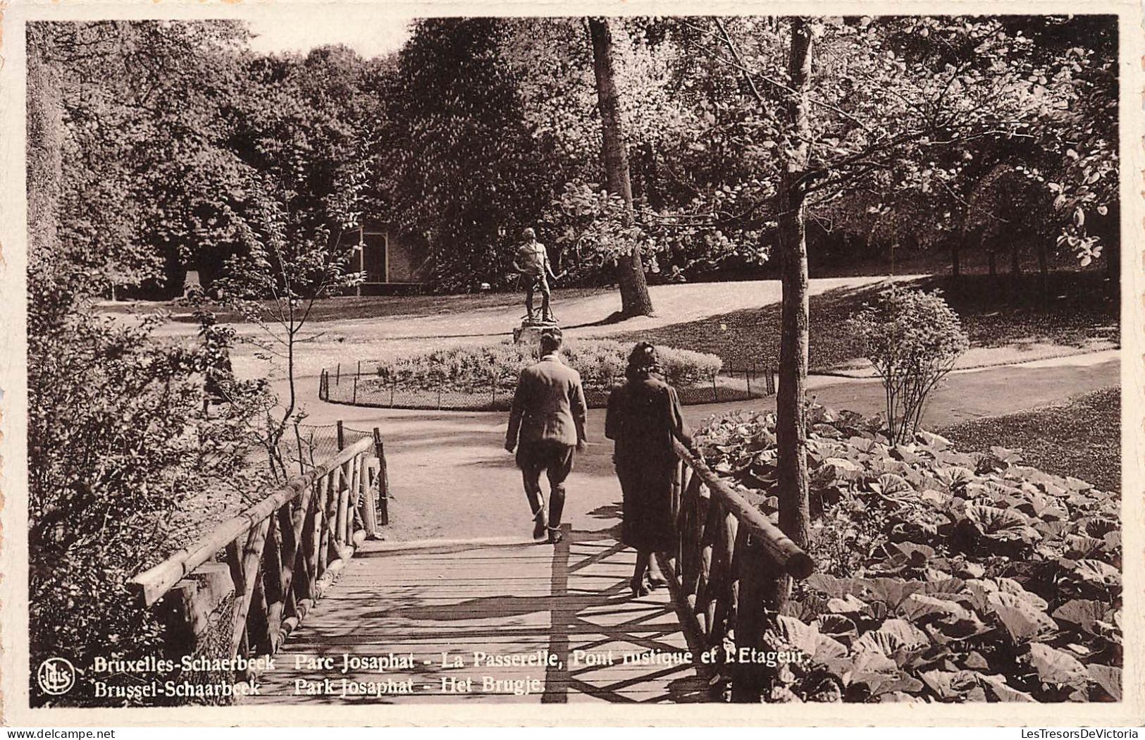 BELGIQUE - Bruxelles - Schaerbeek - Parc Josaphat - La Passerelle - Pont Rustique Et L'Etageur - Carte Postale Ancienne - Schaarbeek - Schaerbeek