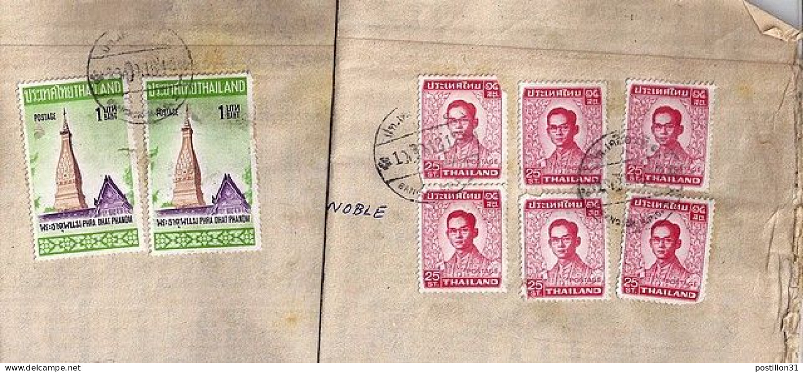 THAILANDE N° 606x6/566x2 S/Emballage. DE BANGKOK/1973 POUR LA FRANCE - Thailand