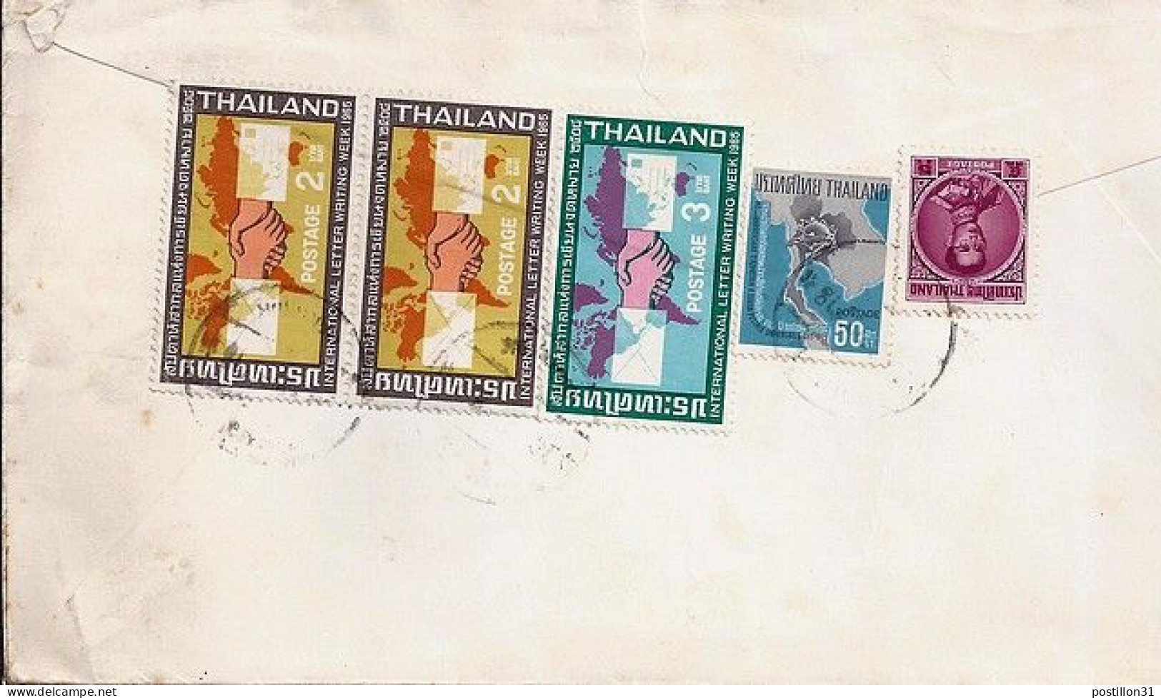 THAILANDE N° 423/422x2/426/384 S/L. DE BANGKOK/1965 POUR LA FRANCE - Thailand