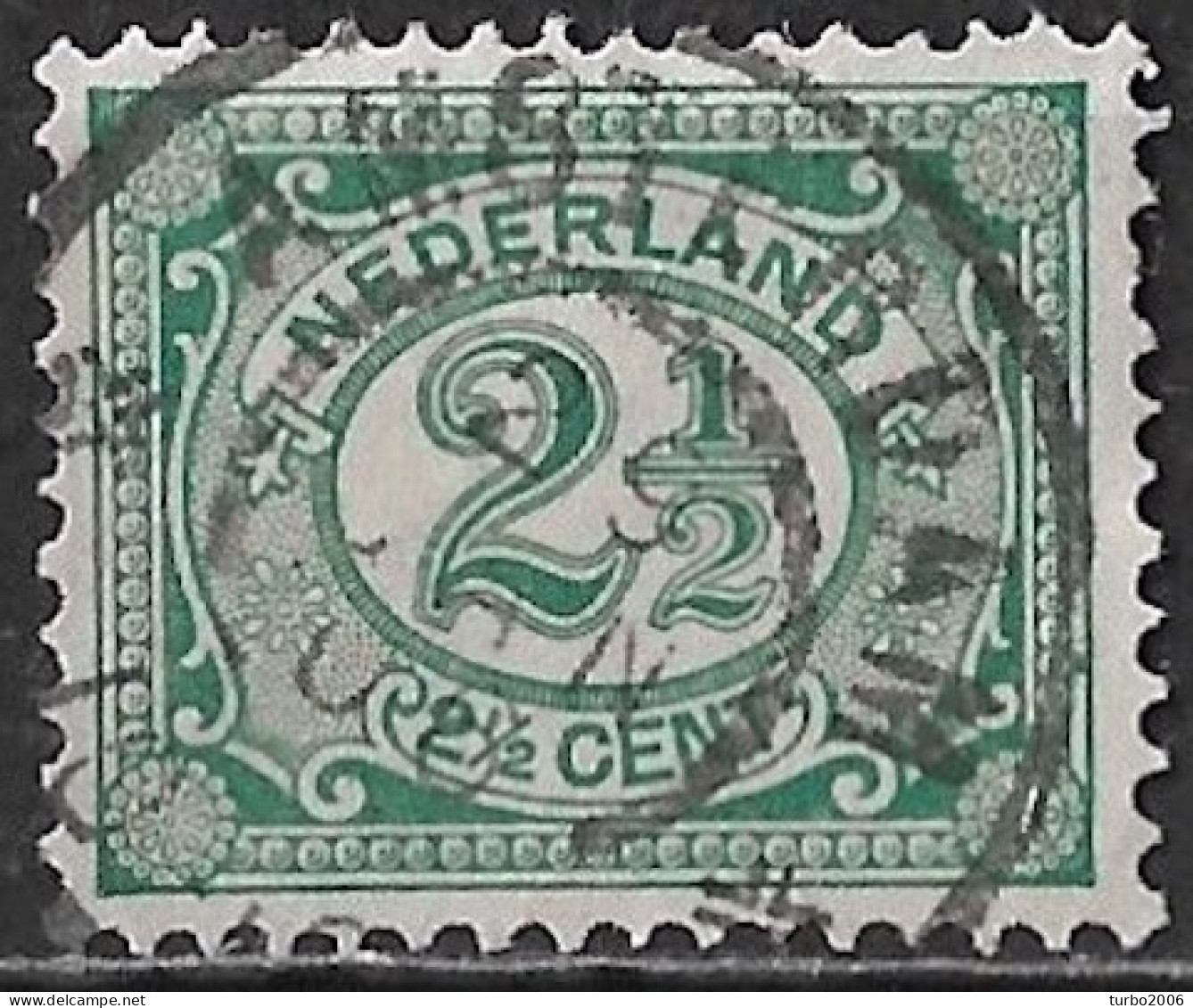 Wit Haaltje Links Aan Het Ornament In 1899-1913 Cijfer Zegels 2½ Cent Groen NVPH 55 - Plaatfouten En Curiosa