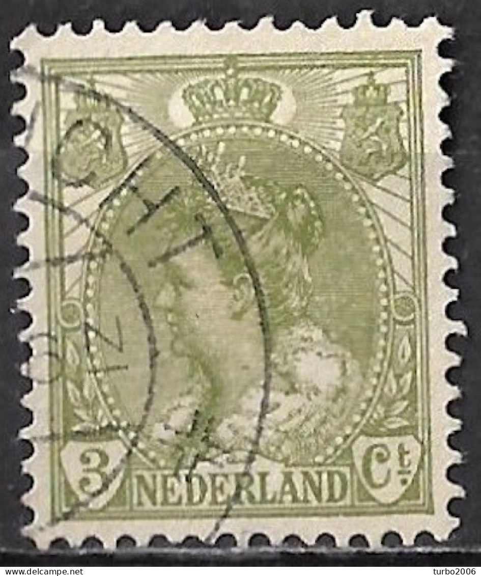 Groene Punt In De Hals In 1899 Koningin Wilhelmina 3 Cent Groen NVPH 57 - Plaatfouten En Curiosa