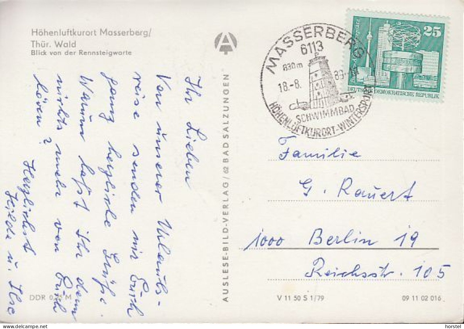 D-98666 Masserberg  - Alte Ortsansicht Mit Kirche - Blick Von Der Rennsteigwarte - Nice Stamp - Sonderstempel - Hildburghausen