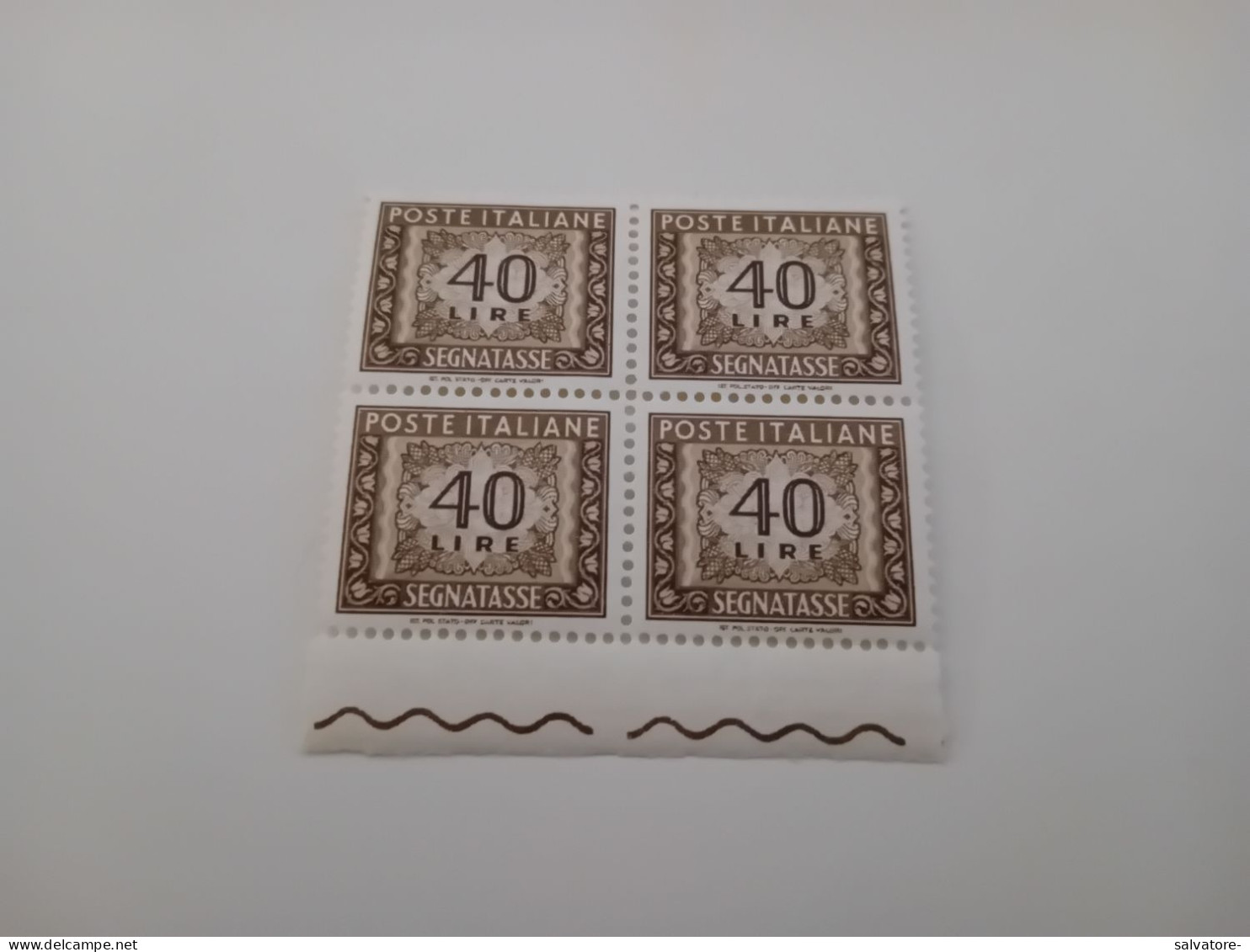 QUARTINA SEGNATASSE LIRE 40 NUOVI NON LINGUELLATI - Postage Due