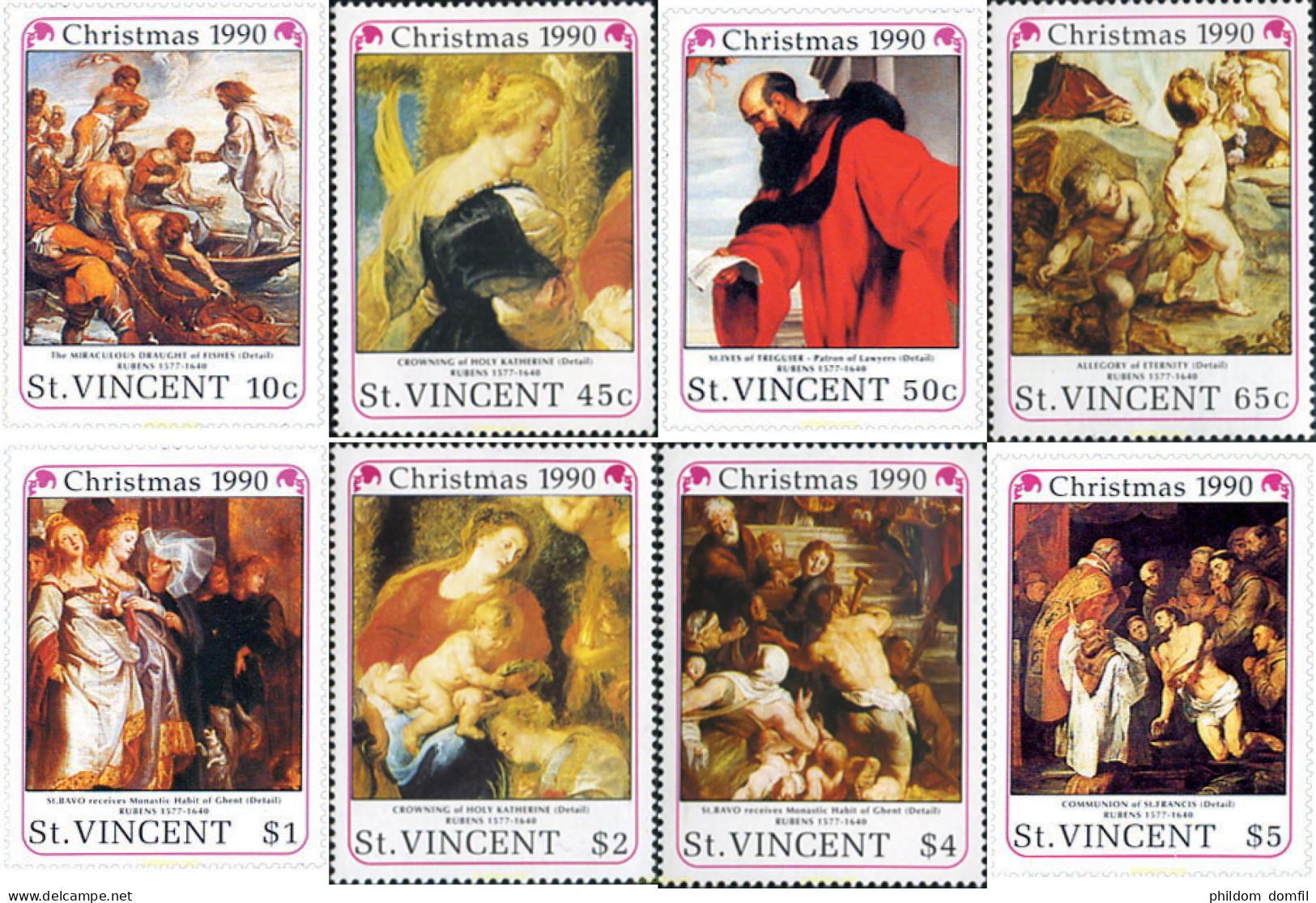 144021 MNH SAN VICENTE 1990 NAVIDAD. PINTURAS DE PETER PAUL RUBENS - St.Vincent (1979-...)