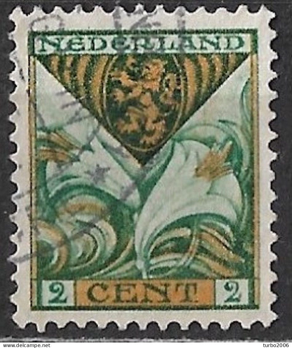 Verticale Groene Kras Rechts Onder De Punt Van De Driehoek In 1925 Kinderzegels  2 + 2 Ct NVPH 166 - Variétés Et Curiosités