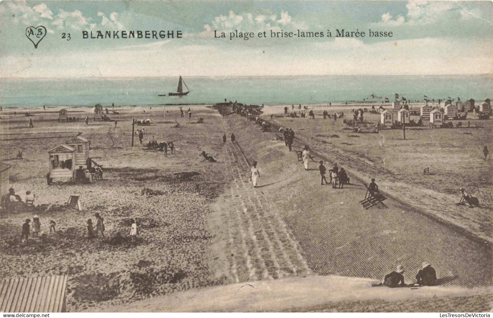 BELGIQUE - Blankenberge - La Plage Et Brise-lames à Marée Basse - Carte Postale Ancienne - Blankenberge