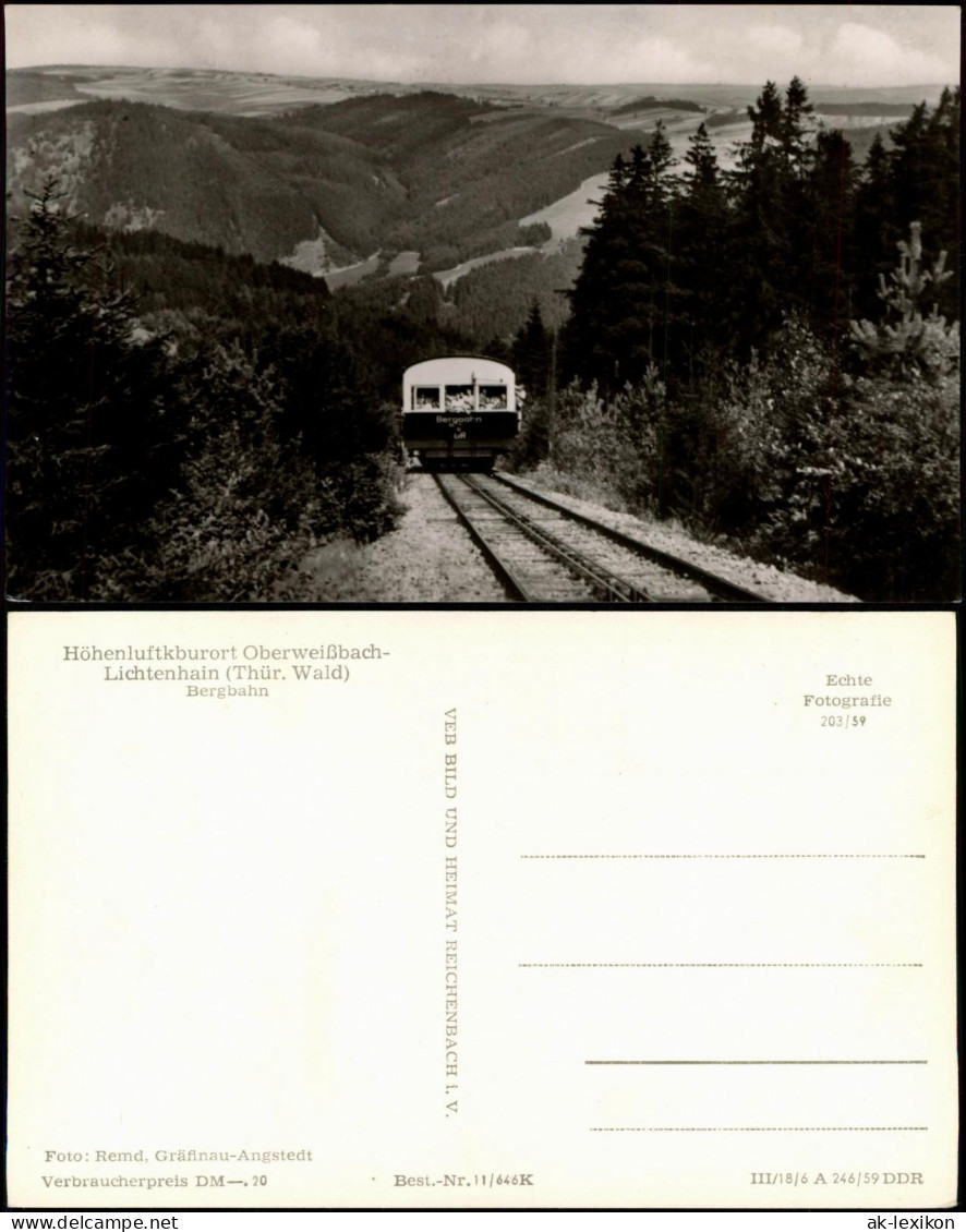 Ansichtskarte Lichtenhain/Bergbahn-Oberweißbach Oberweißbacher Bergbahn 1959 - Lichtenhain