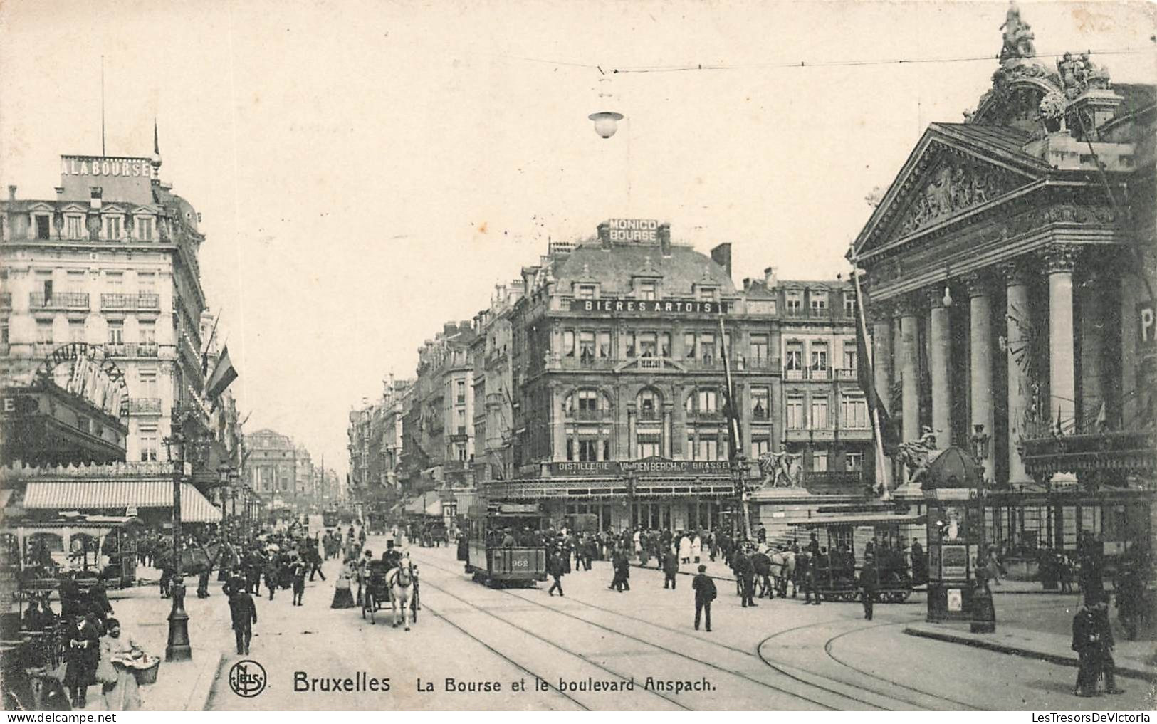 BELGIQUE - Bruxelles - La Bourse Et Le Boulevard Anspach - Carte Postale Ancienne - Other & Unclassified