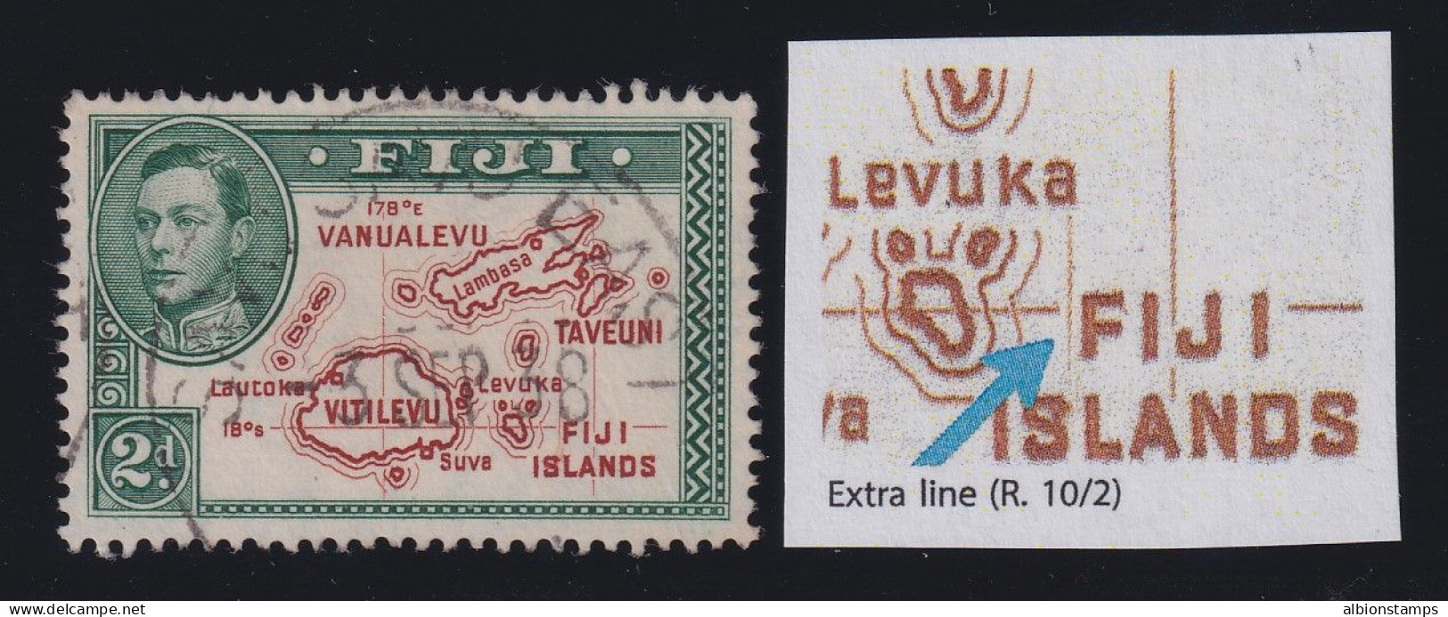 Fiji, SG 253a, Used "Extra Line" Variety - Fiji (...-1970)