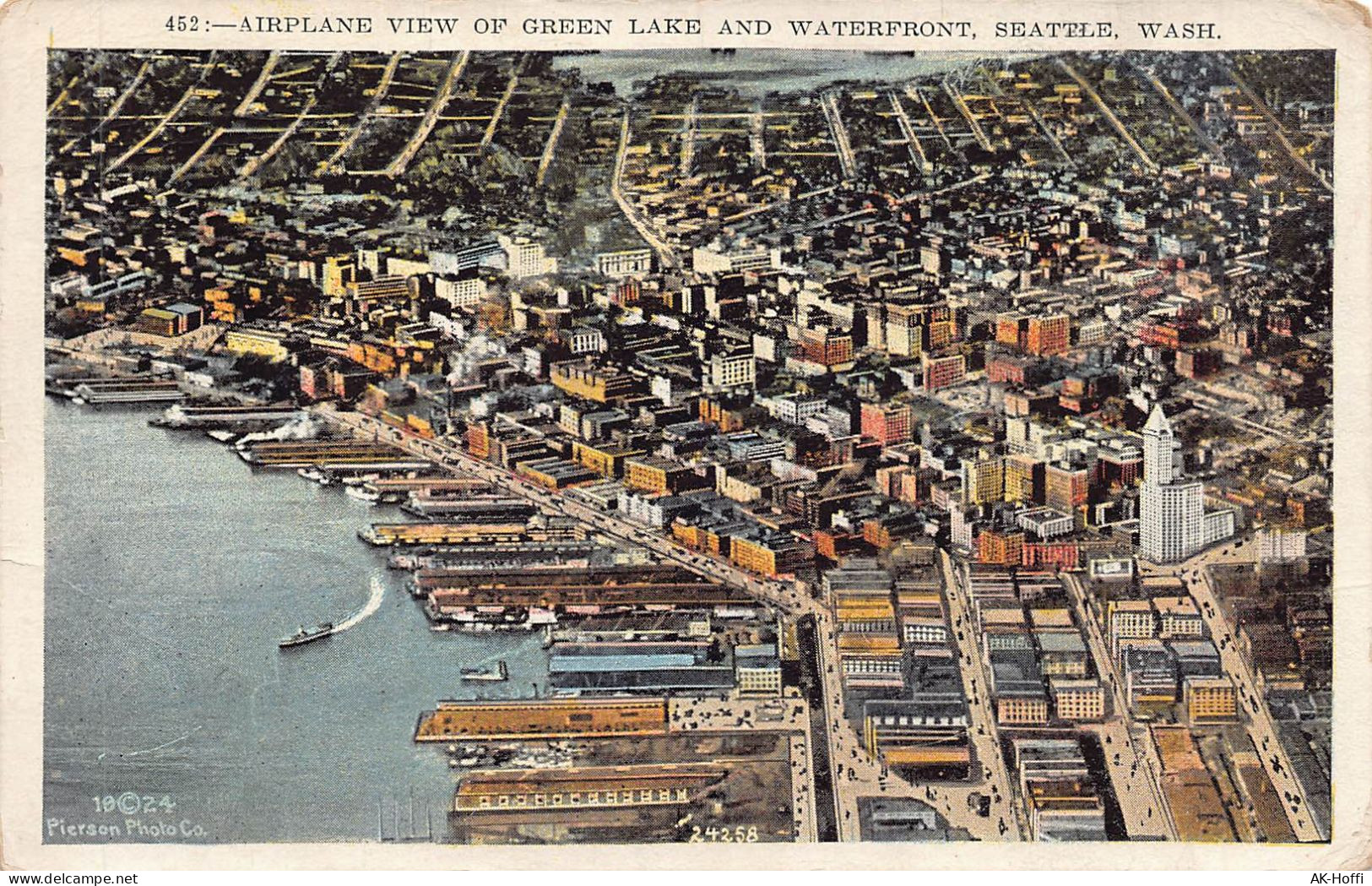 AIRPLANE VIEW OF GREEN LAKE AND WATERFRONT, SEATTLE, WASH. (41) - Seattle