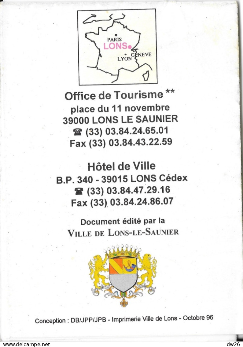 Dépliant Touristique: Plan Lons-le-Saunier, Ville Thermale, Avec Statue De Rouget-de-Lisle - Reiseprospekte