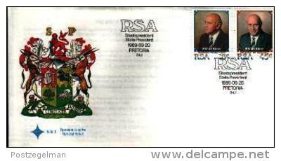 REPUBLIC OF SOUTH AFRICA, 1989, W.F.de Klerk,   First Day Cover 5.6.1. - Covers & Documents