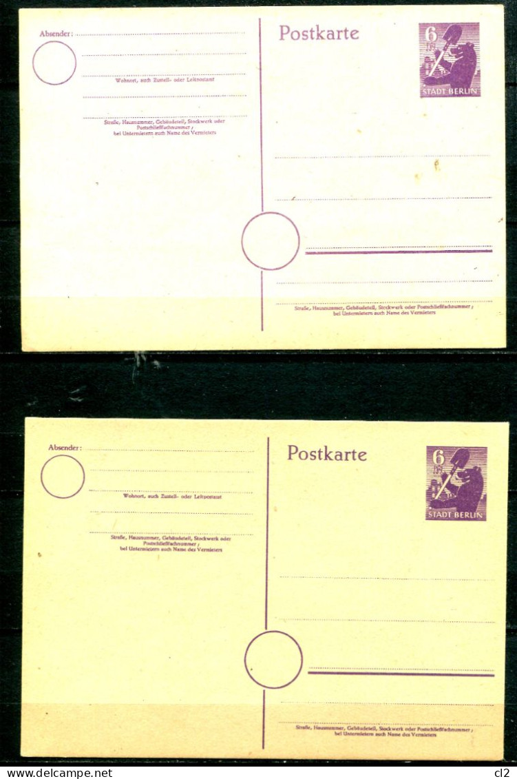 ALLEMAGNE - Entier Postal (Ganzsache) Berlin Und Brandeburg Mi P4a Et P4e - Berlino & Brandenburgo