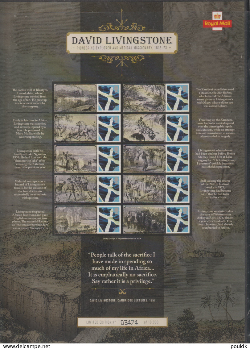 Great Britain 2013 The Scottish Medical Missionary And Explorer David Livingstone Smilers Sheet MNH/** - Smilers Sheets