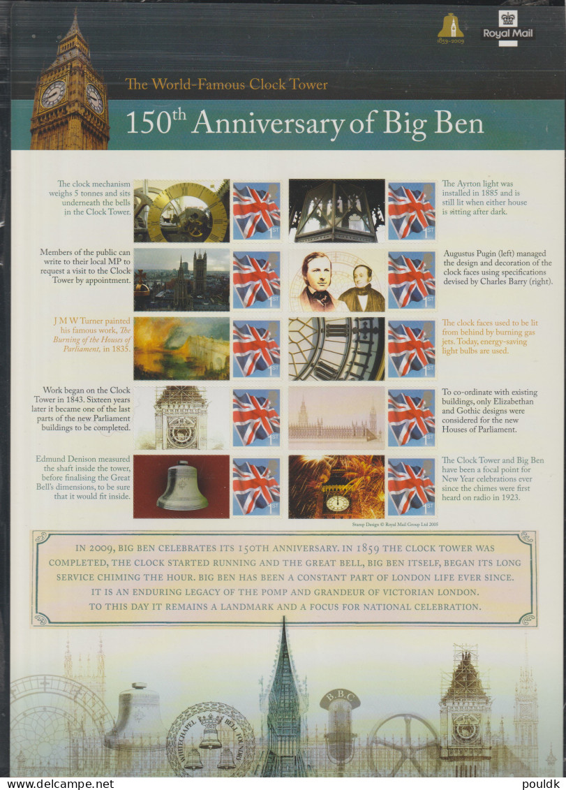 Great Britain 2009 150th Anniversary Of Big Ben Smilers Sheet MNH/**. Postal Weight 0,2 Kg. Please Read Sales - Personalisierte Briefmarken