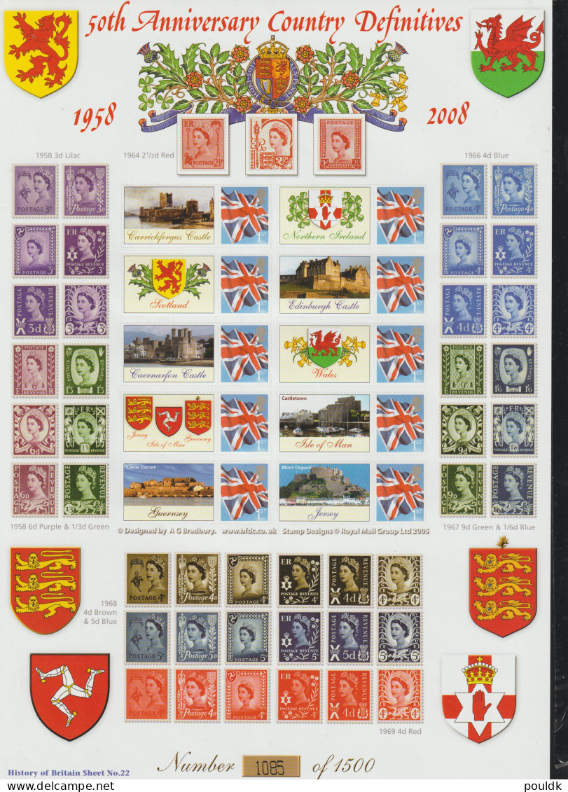 Great Britain 2008 Country Definitives History Of Britain Smilers Sheet MNH/**. Postal Weight 0,2 Kg. Please Read  - Smilers Sheets