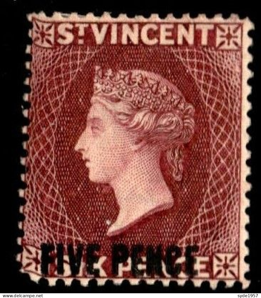 St Vincent: 1893/94 QV - Surcharge SG60 5pence Sur 6pence - St.Vincent (...-1979)