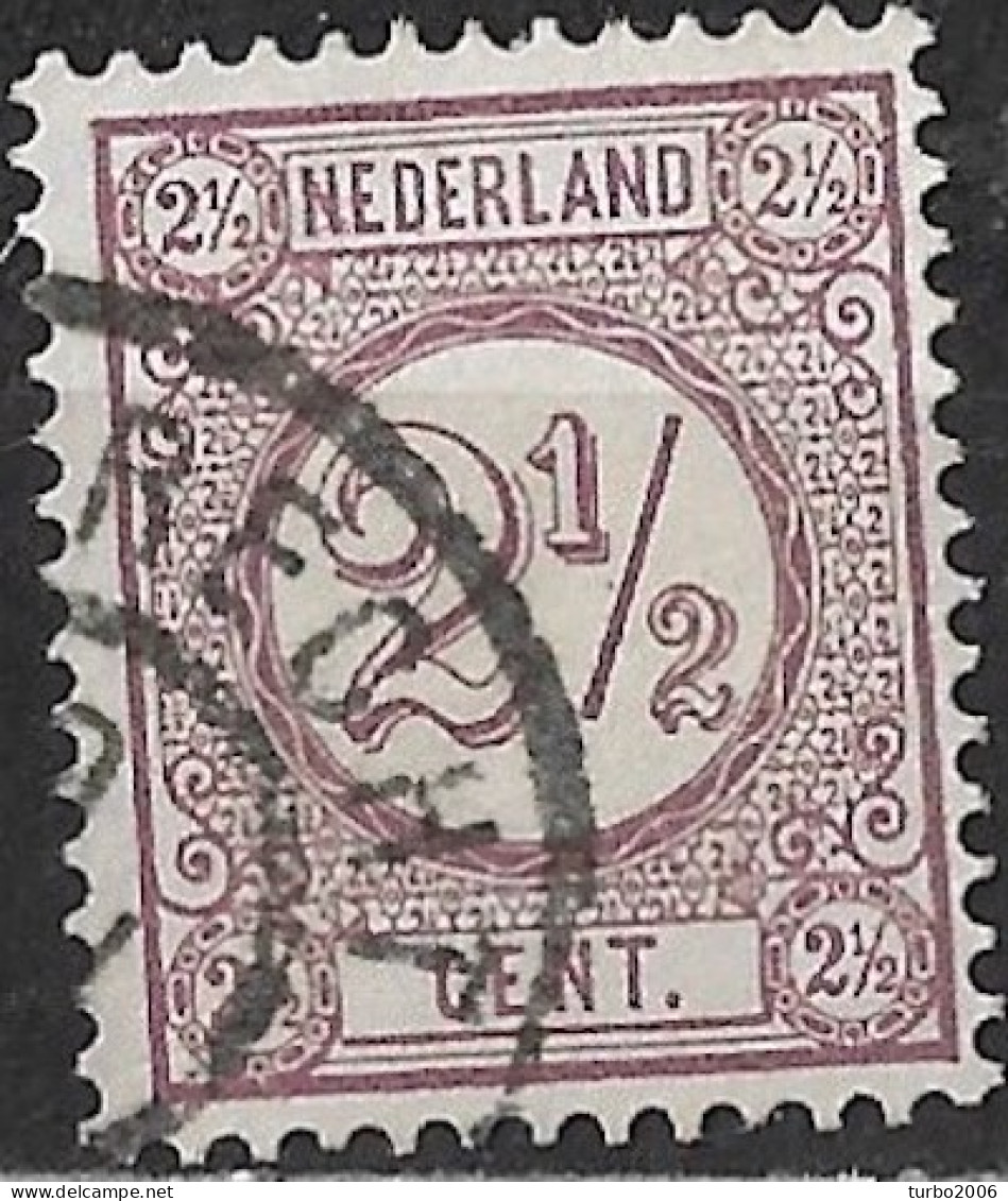 2 Puntjes In En 2 Naast De 1e N Van Nederland In 1876-1894 Cijfertype 2½ Cent Donkerlila NVPH 33 - Variedades Y Curiosidades