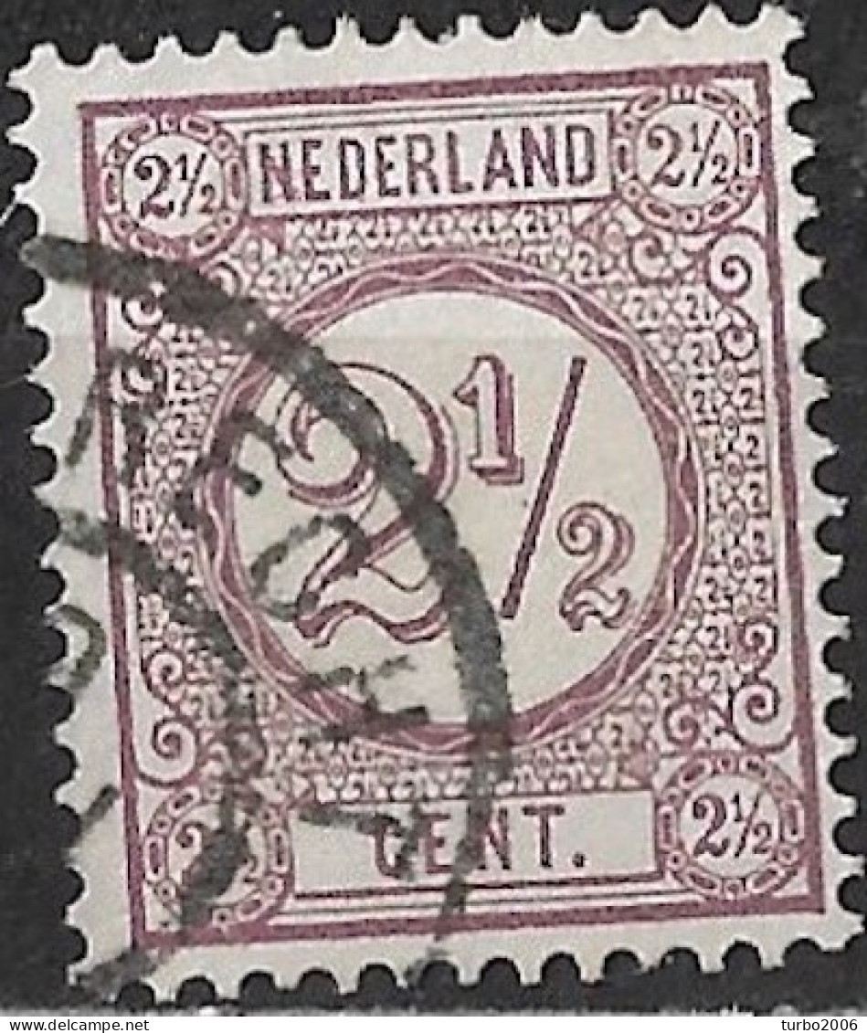 2 Puntjes In En 2 Naast De 1e N Van Nederland In 1876-1894 Cijfertype 2½ Cent Donkerlila NVPH 33 - Plaatfouten En Curiosa