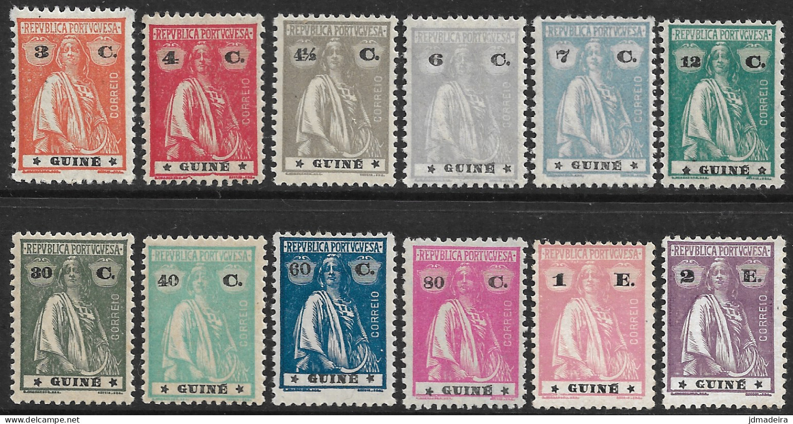 Portuguese Guine – 1922 Ceres New Colors And Values Mint Complete Set - Guinea Portuguesa