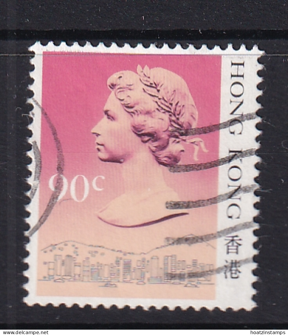 Hong Kong: 1987/88   QE II  (Type I - Heavy Shading)   SG544A      90c       Used - Gebraucht