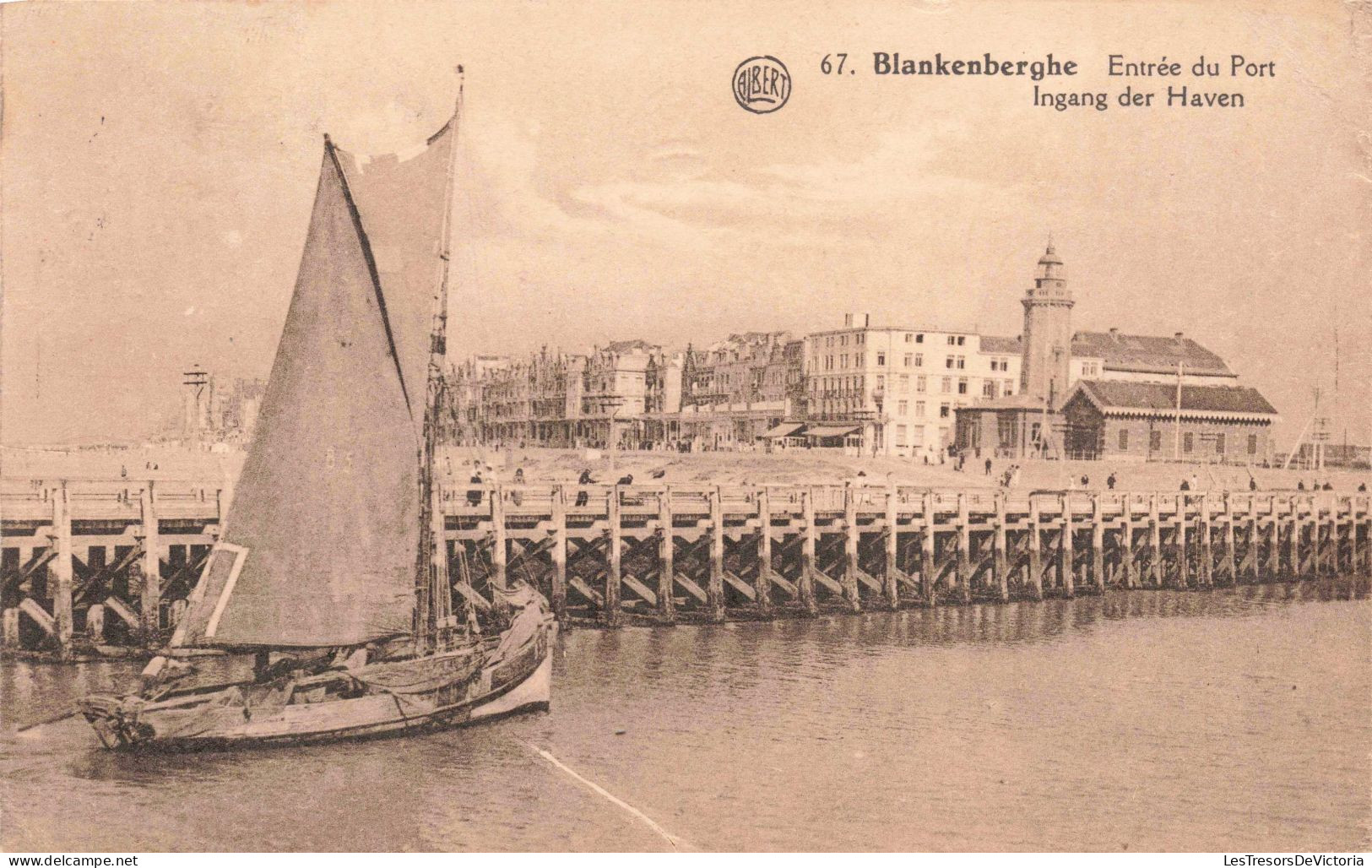 BELGIQUE - Blankenberge - Entrée Du Port - Carte Postale Ancienne - Blankenberge