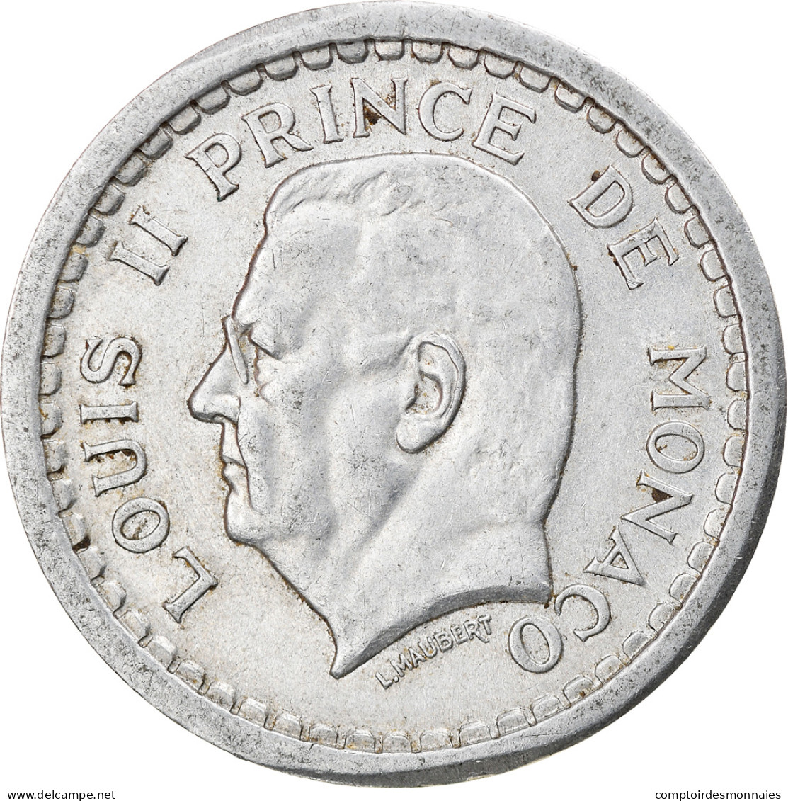 Monnaie, Monaco, 2 Francs, Undated (1943), TTB+, Aluminium, Gadoury:MC 133 - 1922-1949 Louis II