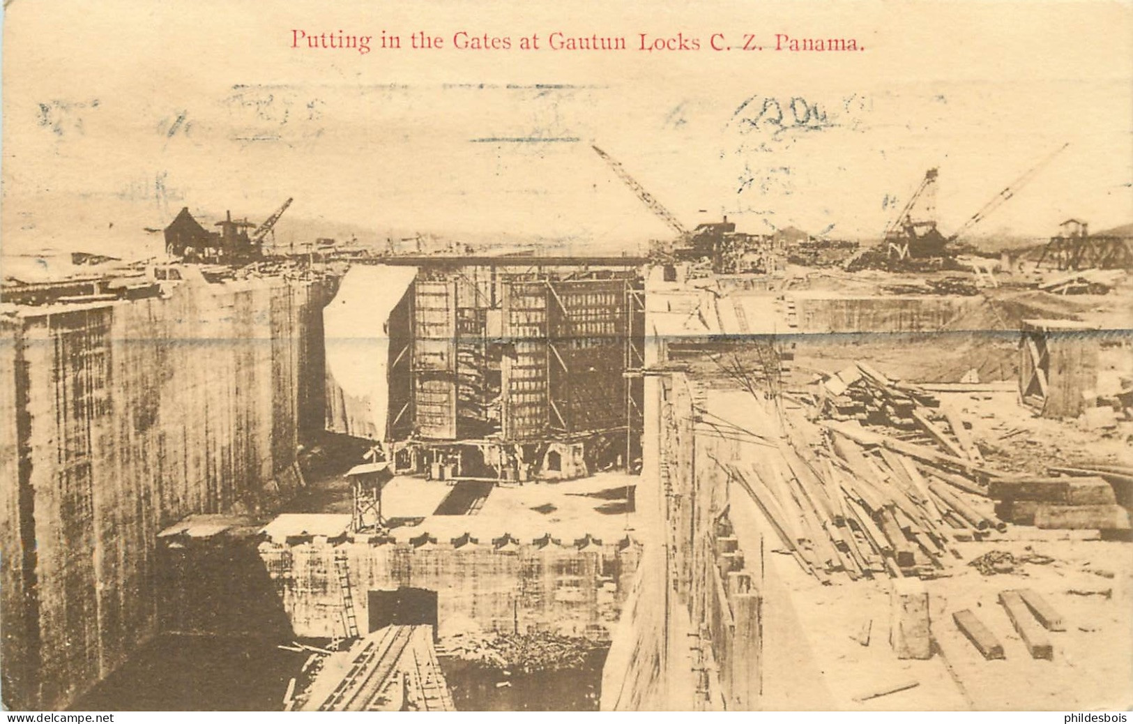 PANAMA   Putting Gates At Gautun Locks - Panama