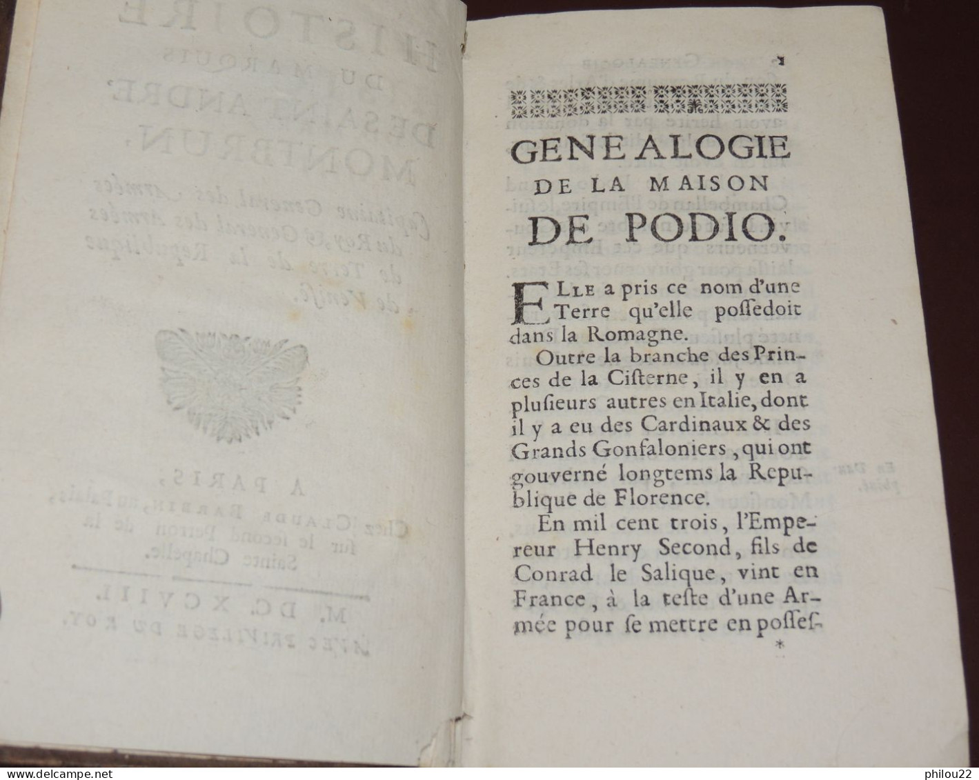 [Dom Joseph MERVESIN] - Histoire Du Marquis De Saint-André Montbrun - E.O. 1698 - Ante 18imo Secolo