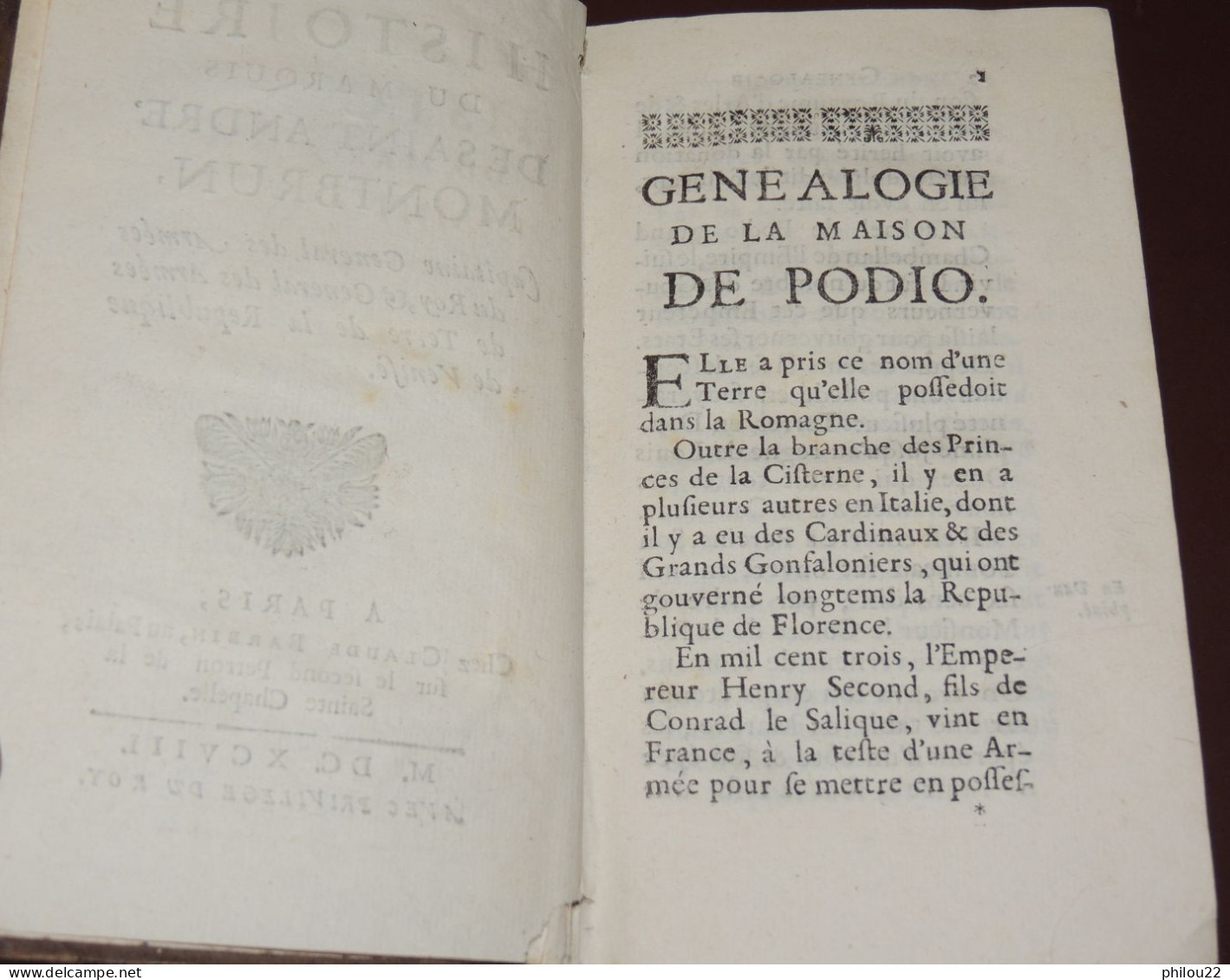 [Dom Joseph MERVESIN] - Histoire Du Marquis De Saint-André Montbrun - E.O. 1698 - Tot De 18de Eeuw