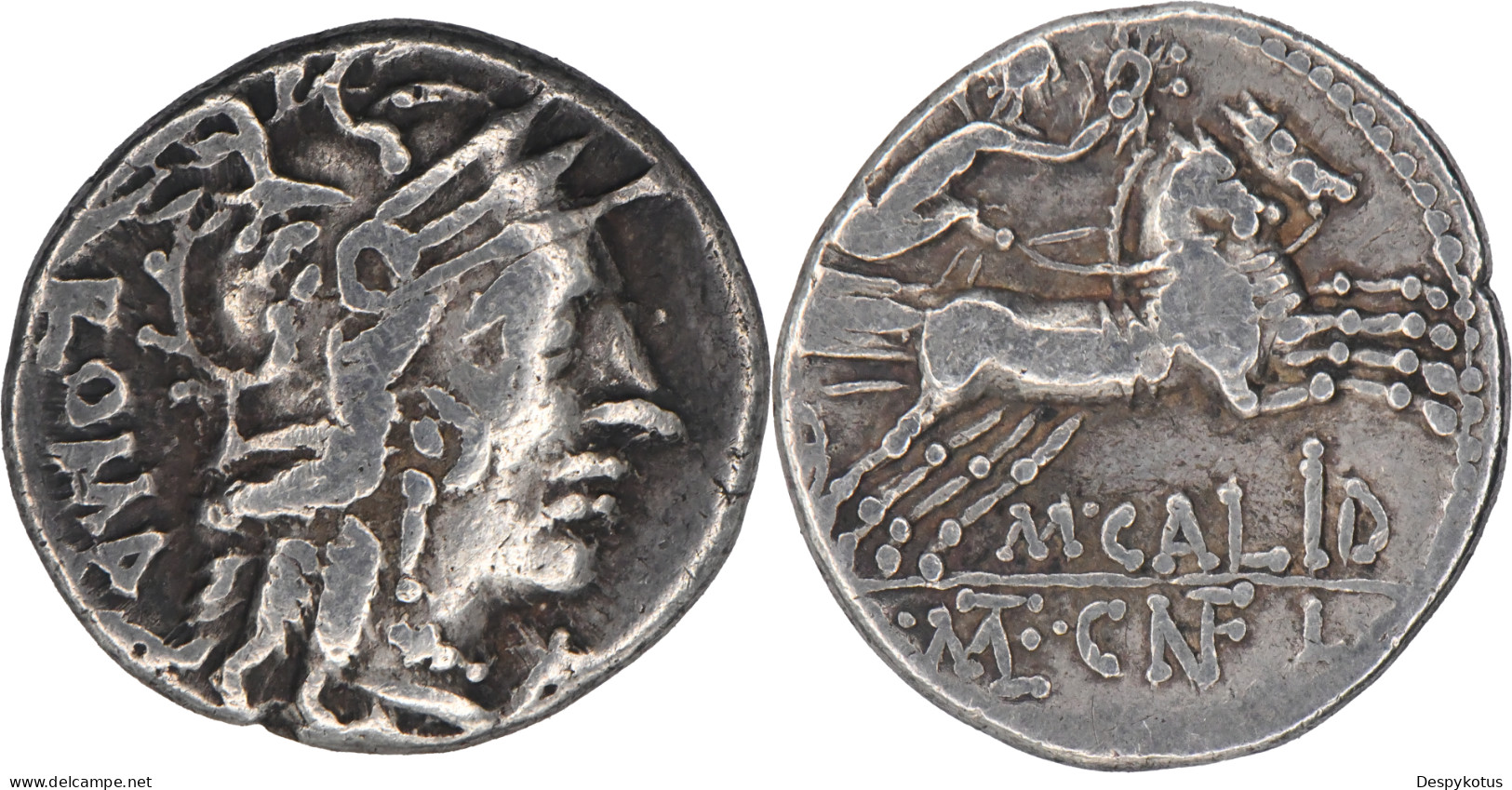 ROME - Denier - CALIDIA - 118 BC - Bige - RRC 284/1a - 17-324 - Republic (280 BC To 27 BC)