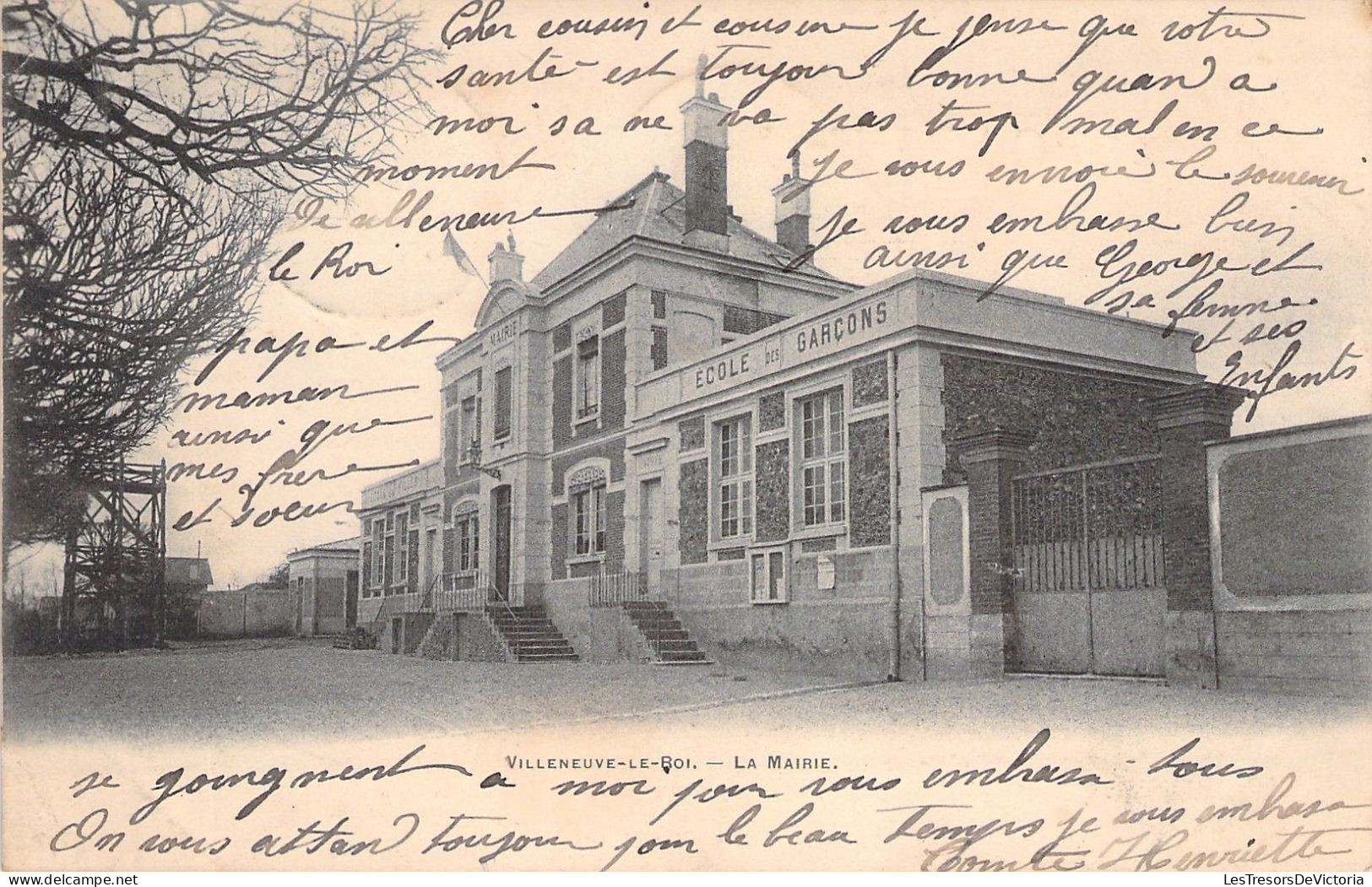 FRANCE - Villeneuve Le Roi - La Mairie - Ecole Des Garcons - Carte Postale Ancienne - Villeneuve Le Roi