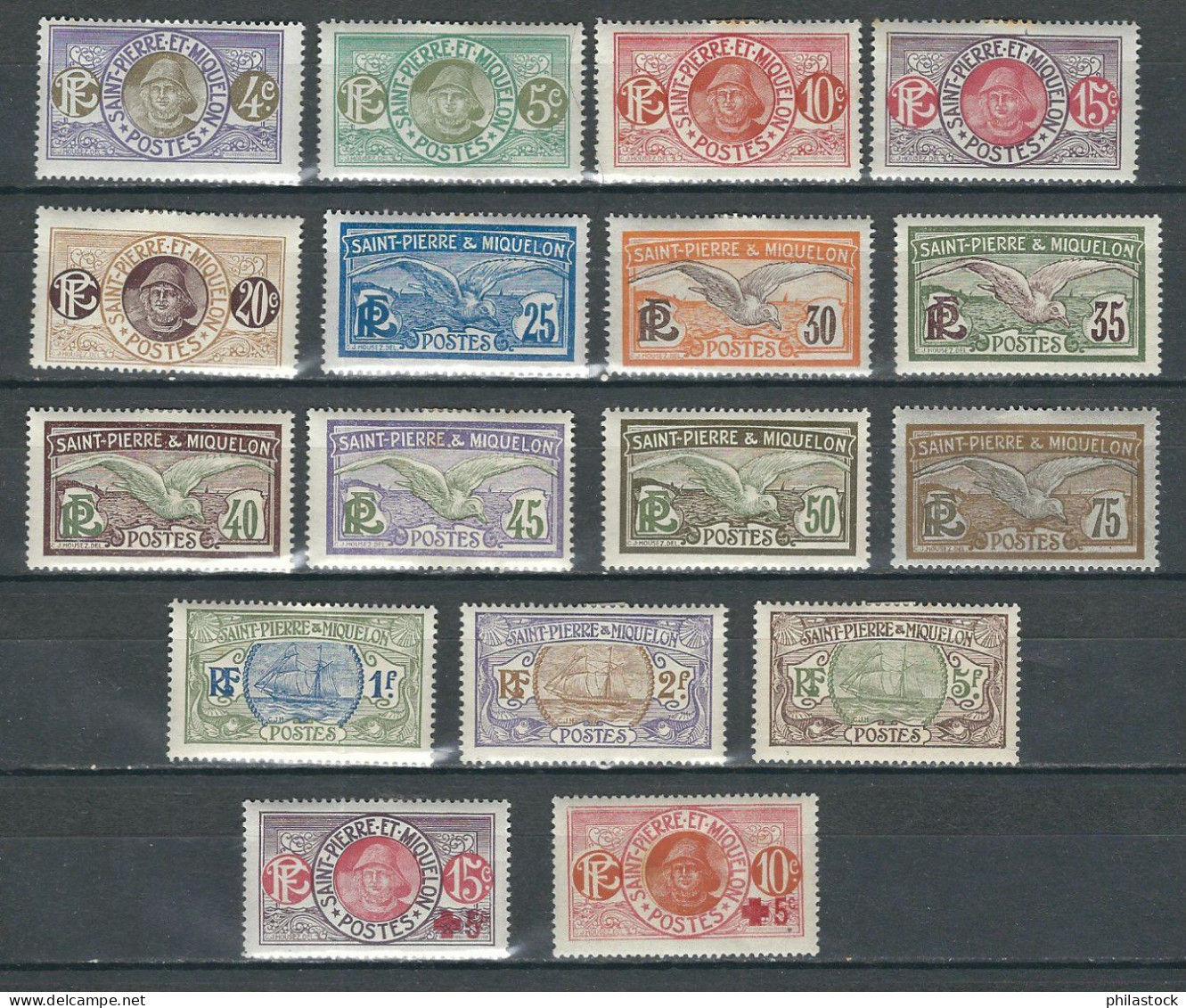 SPM N° 80 à 93 + 105 & 106 * - Unused Stamps
