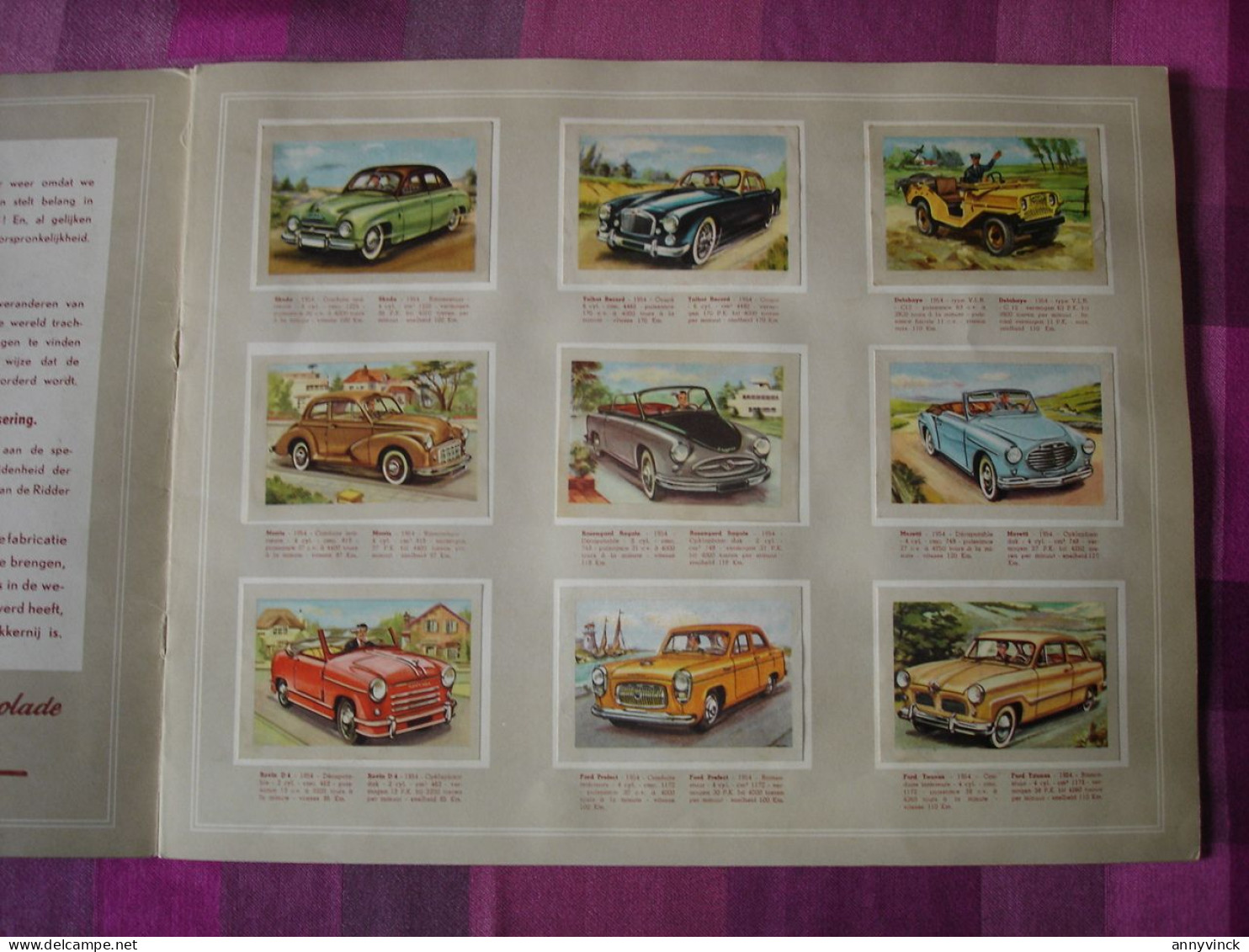 3 Albums chocolade Jacques chocolat Auto's/Moto's, Auto's 1954, Ridders van de vooruitgang, alle volledig