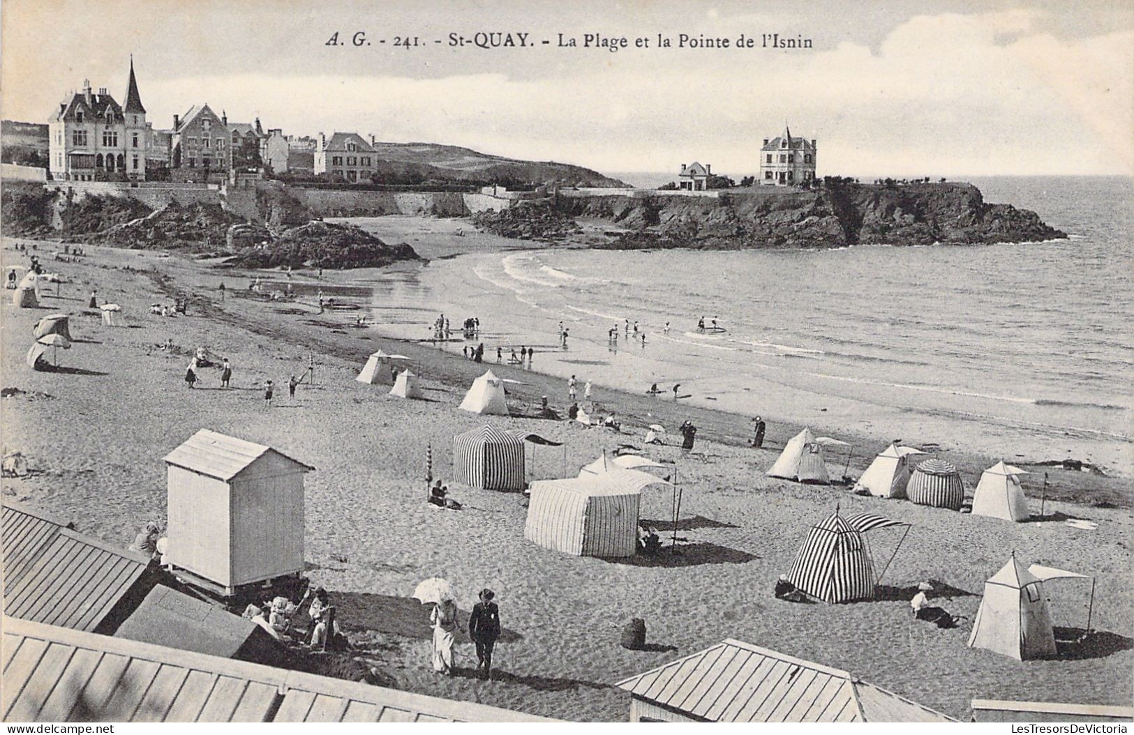 FRANCE - St Quay - La Plage Et La Pointe De L'isnin - Animé - Carte Postale Ancienne - Saint-Quay-Portrieux