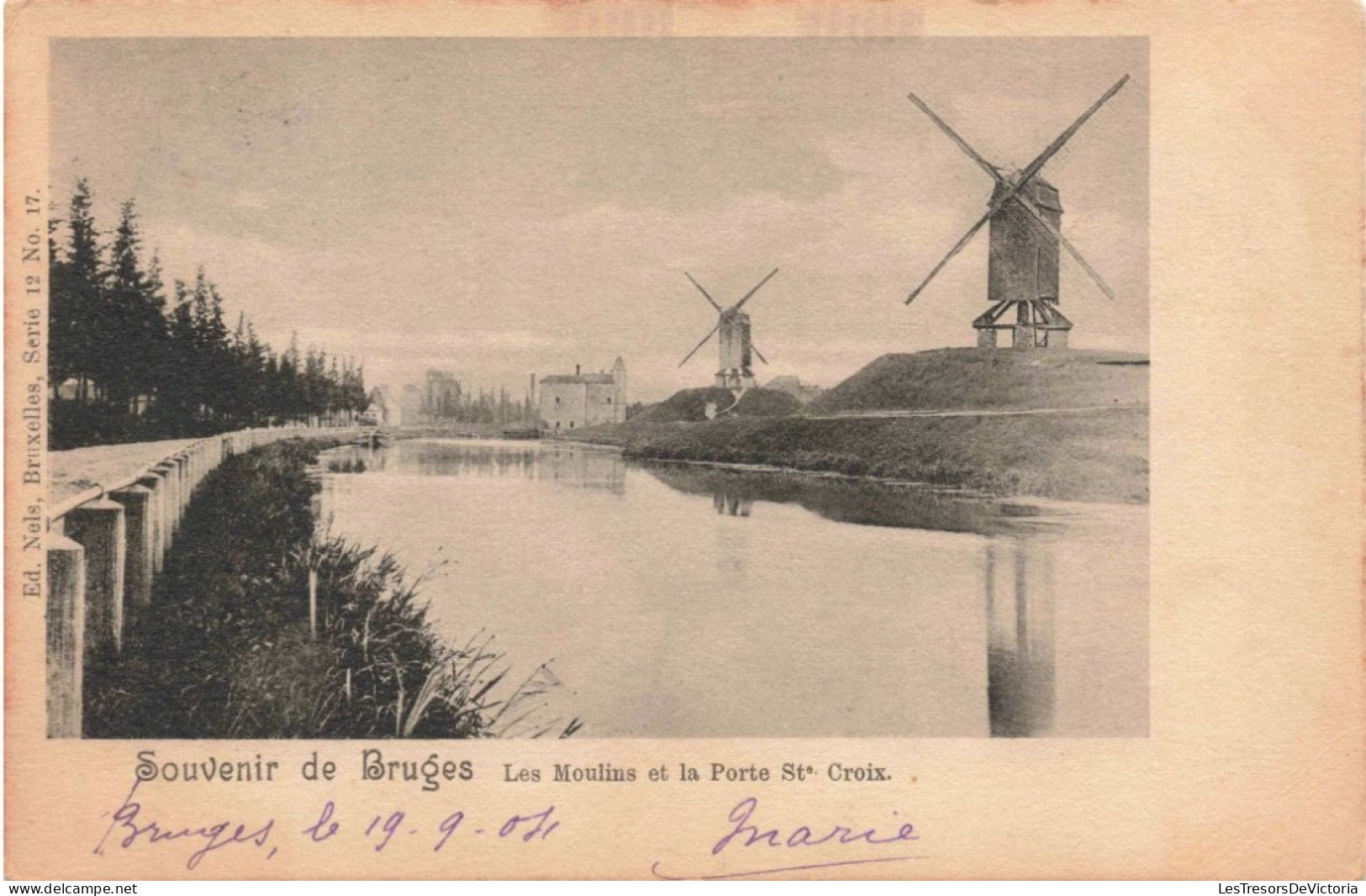 BELGIQUE - Bruges - Souvenir De Bruges - Les Moulins Et La Porte Ste Croix - Carte Postale Ancienne - Brugge