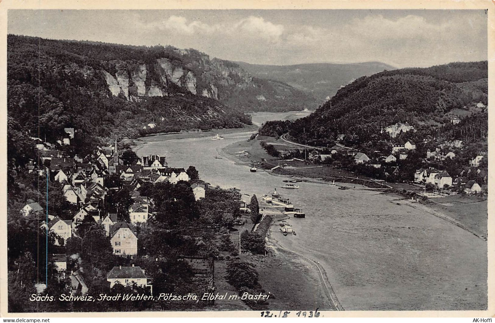 Sächs. Schweiz, Stadt Wehlen. Pötzscha, Elbtal M.Bastei (81) - Wehlen