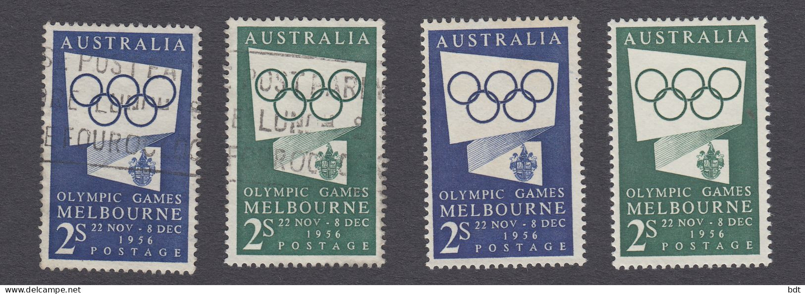 VP150 - 1954 AUSTRALIA - MELBOURNE OLYMPIC GAMES COMPLETE SET OF 2 MNH AND USED - Ungebraucht