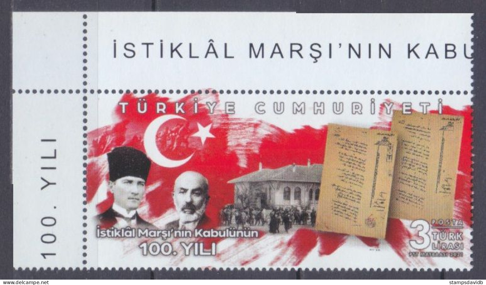 2021 Turkey 4628 National Anthem - Unused Stamps