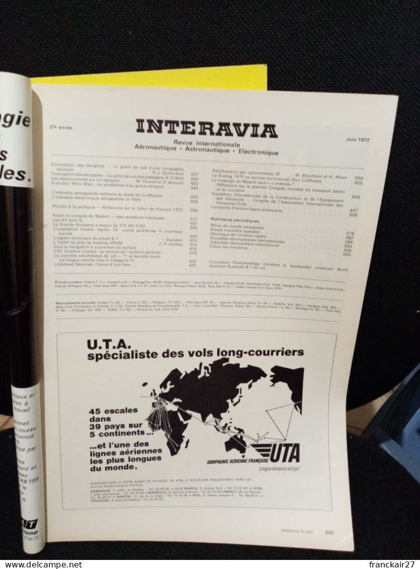 INTERAVIA 06/1972 Revue Internationale Aéronautique Astronautique Electronique - Aviation
