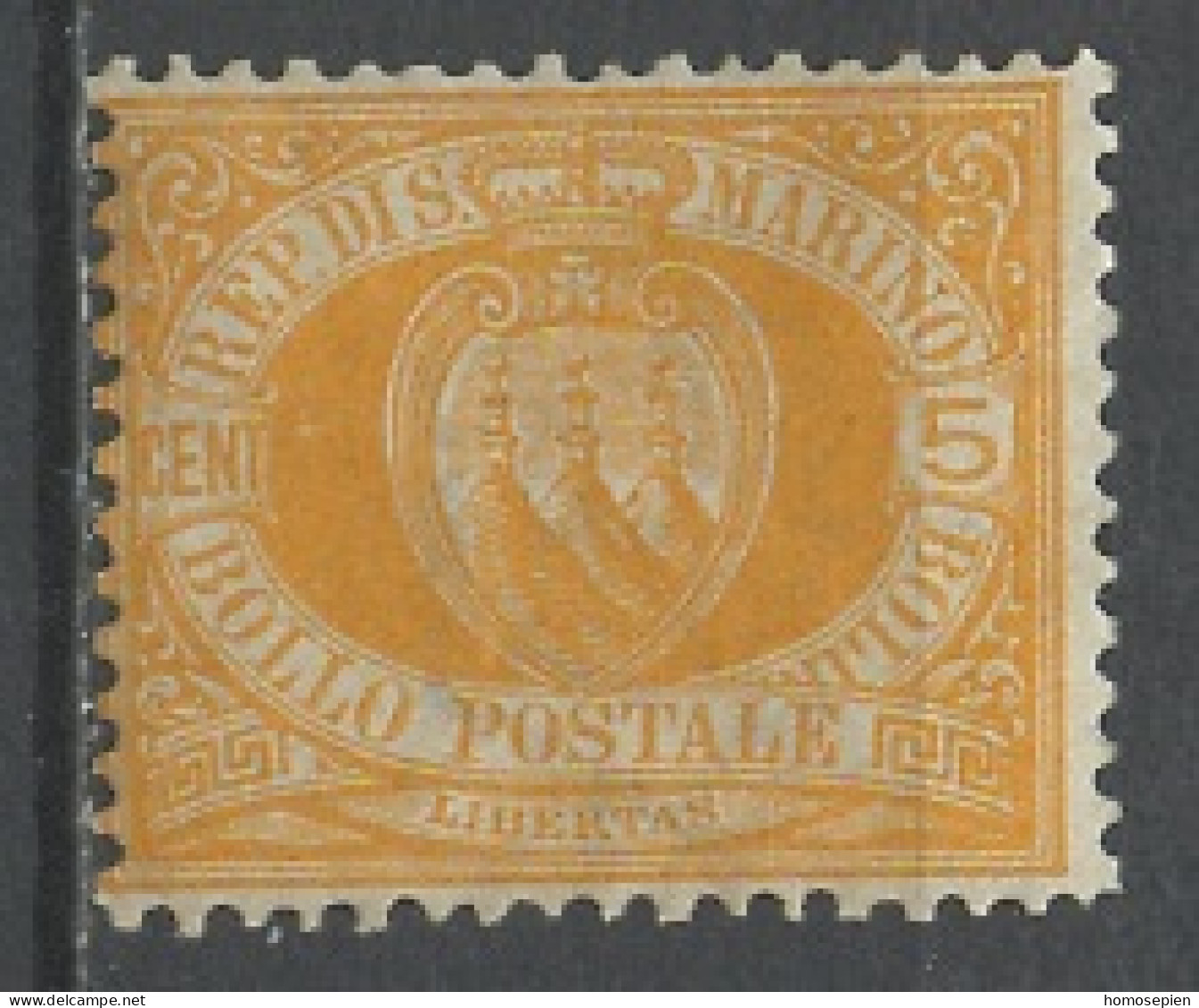 Saint Marin - San Marino 1877-90 Y&T N°2 - Michel N°2 * - 5c Armoirie - Nuevos