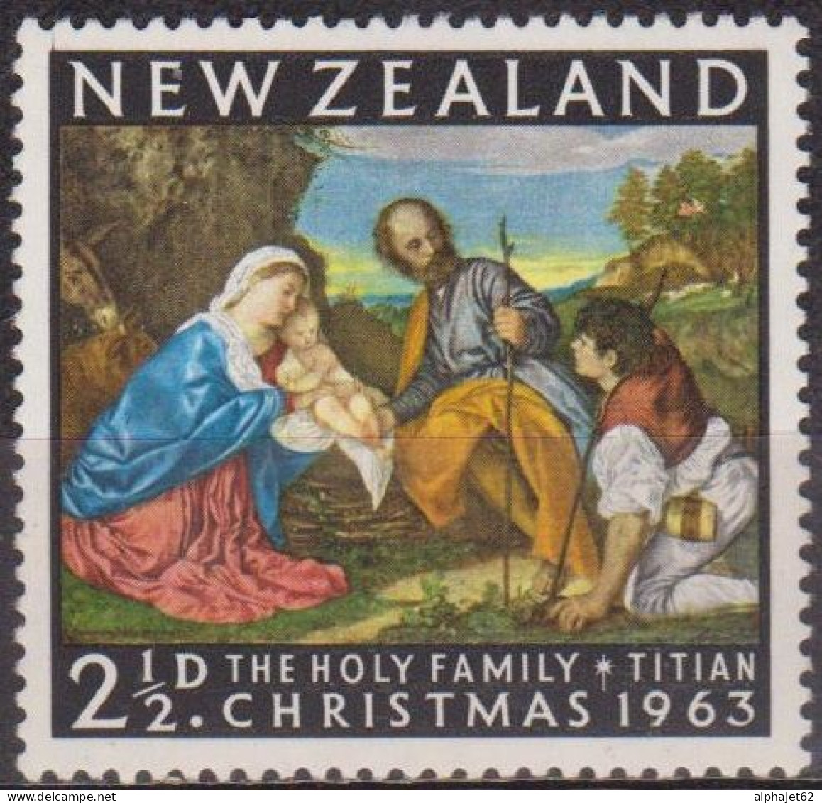 La Sainte Famille Par Le Titien - NOUVELLE ZELANDE - Noel - N° 416 ** - 1963 - Unused Stamps